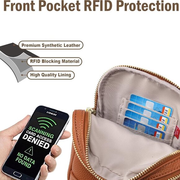 Travel Ready Anti-Theft Crossbody Purse - Stylish Leather with RFID Protection - Picture 4 of 6